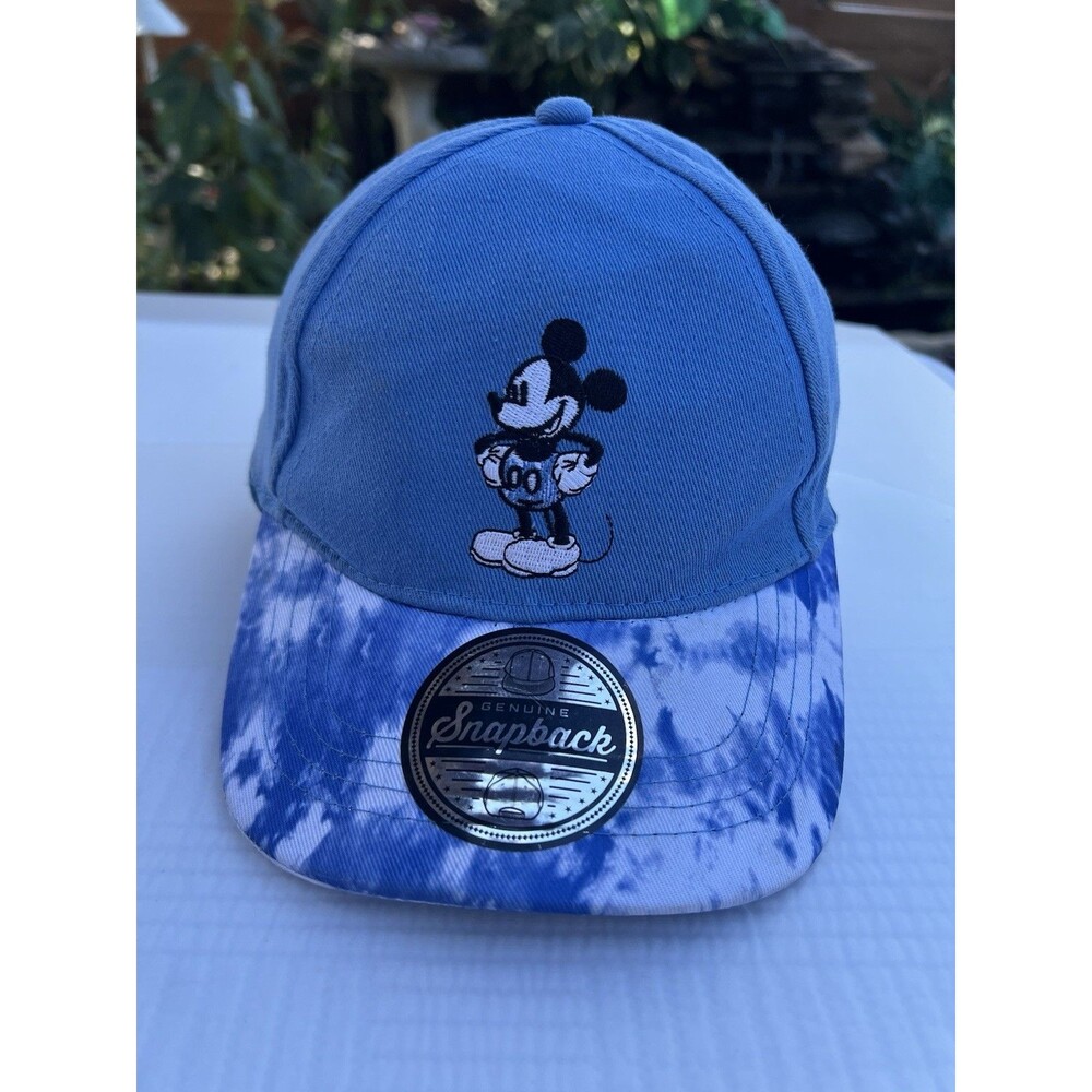 Disney Mickey Mouse Kids Snapback Hat Blue Tie Dye Youth Cap NWT OSFM
